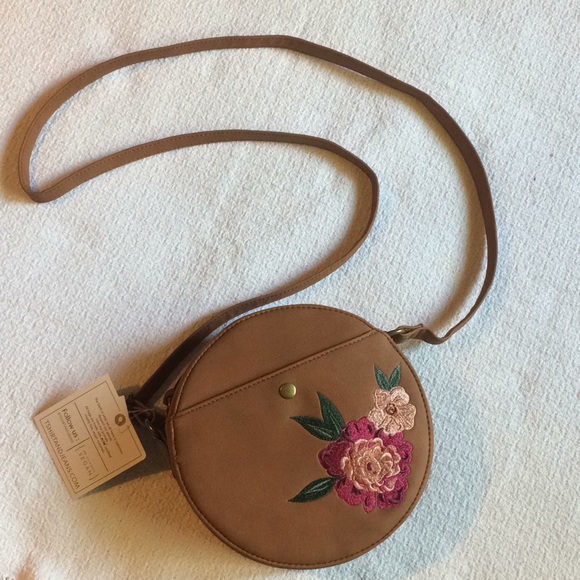 T-Shirt & Jeans Handbags - T-Shirt & Jeans Floral Embroidered Round Crossbody
